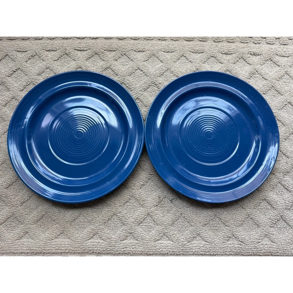 HOME TRENDS DINNER PLATE Cobalt Blue Swirl Set Of 2